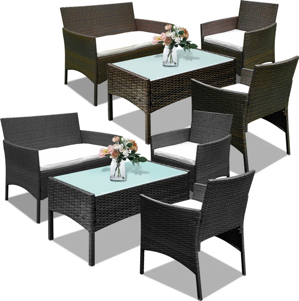 Set Sedute Giardino 4 Pezzi Hengda - Arredo Esterno in Rattan PE