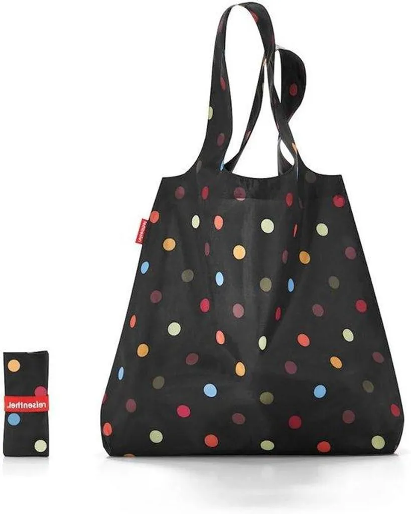 Grand sac pour le marché noir à pois 15L - Cabas de transport 60x43cm