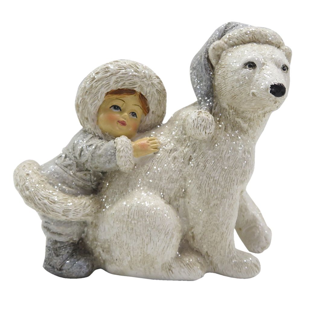 Clayre & Eef Figur Kind 11 cm Weiß Polyresin