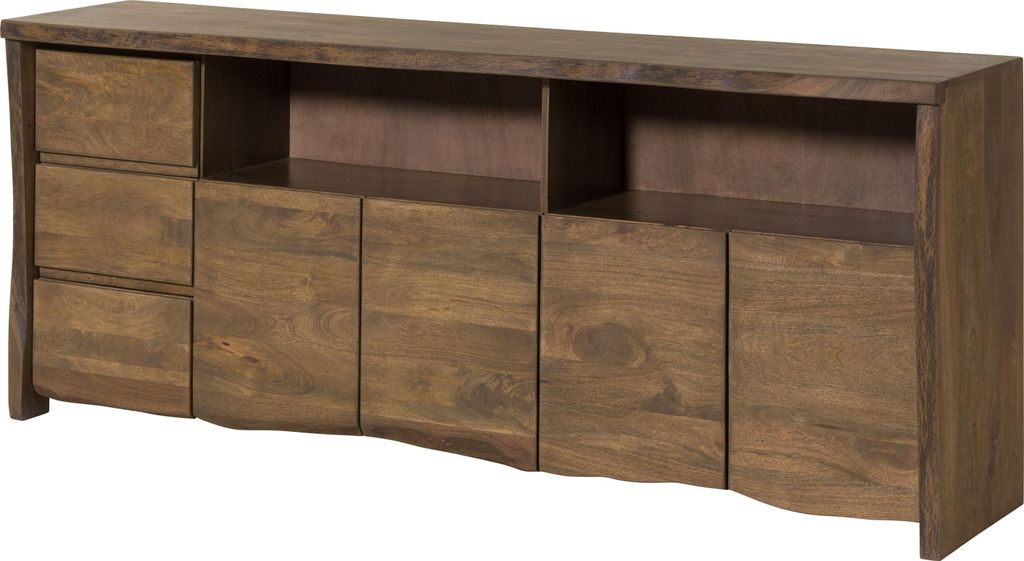 MASSIVMOEBEL24 Sideboard Mango 200x45x80 braun geölt PURE MANGO #217