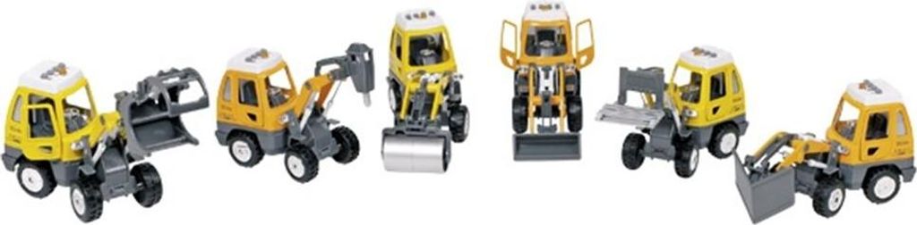 Goki Baustellenfahrzeug mit Licht und Sound - Spielzeugfahrzeug 16-18 cm