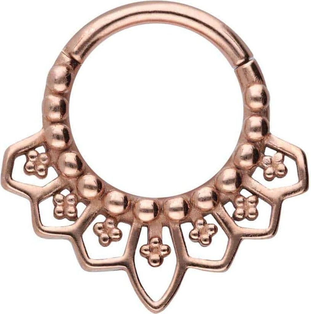 Ohrpiercing, Nasenpiercing, Septum Piercing Chirurgenstahl Segmentring Clicker ORIENTALISCHES DESIGN