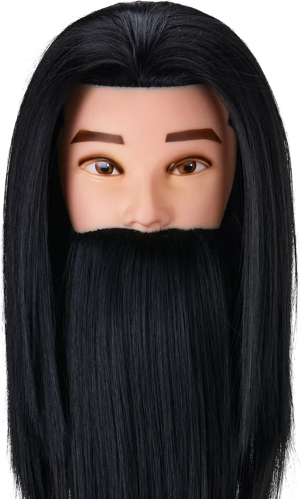 Tête d'étude barbe synthétique 20cm Gabbiano Wz4 pour coupe et coiffage