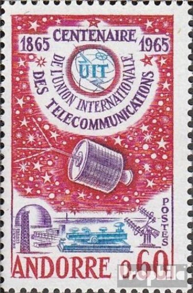 Briefmarken Andorra - Französische Post 1965 Mi 193 (kompl.Ausg.) postfrisch Fernmeldeunion