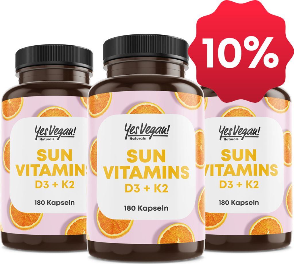 YesVegan® Vitamin D3 K2 Omega 3 5000 IE Depot 180 Kapseln - Produktbild 