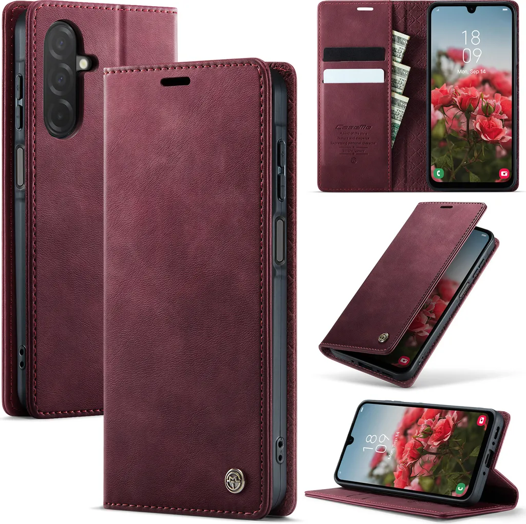 Cover Portafoglio Samsung A26 5G Rosso: Pelle e Protezione RFID