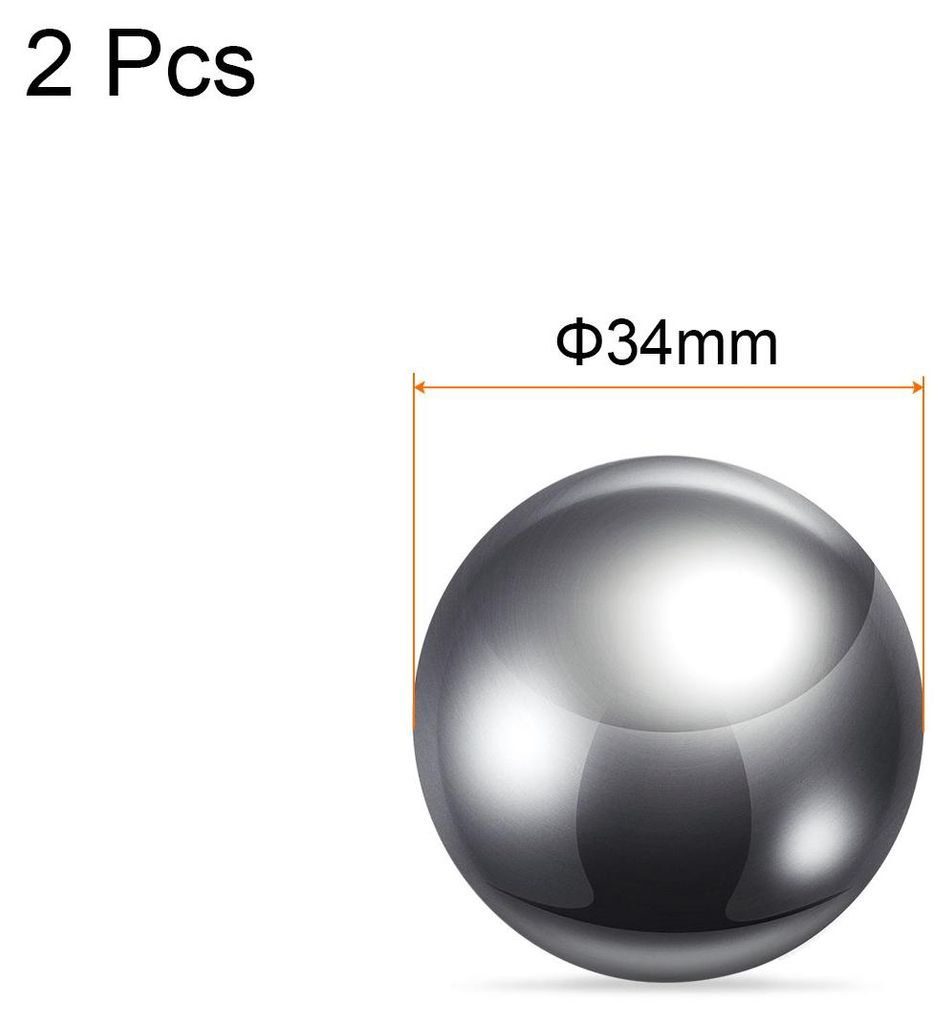2Stš¹ck Kugellager Kugeln 34mm Durchmesser G10 Pr?zision Metallkugeln, Kugellager Stahlkugeln fš¹r Fahrr?der Skateboard Rollen Silber