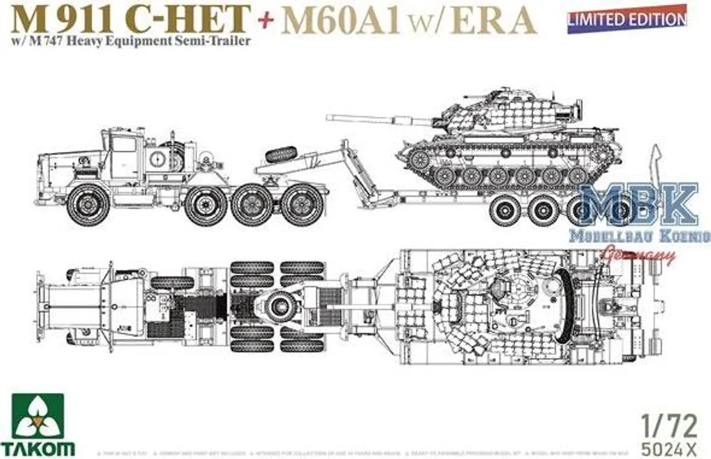 Combo Maquette M911 C-HET + M60A1 ERA 1/35 TAKOM : Kit Tout-en-Un