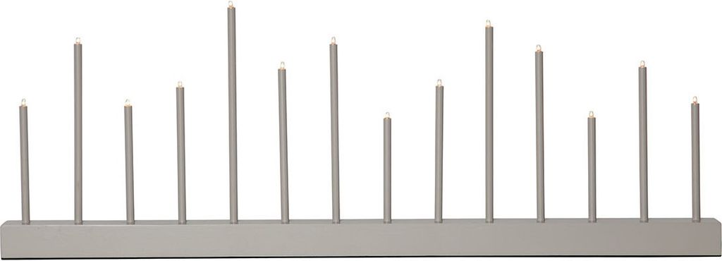 Kerzenleuchter Buzz, 14-flammig, beige, Metall, Holz, L:77cm