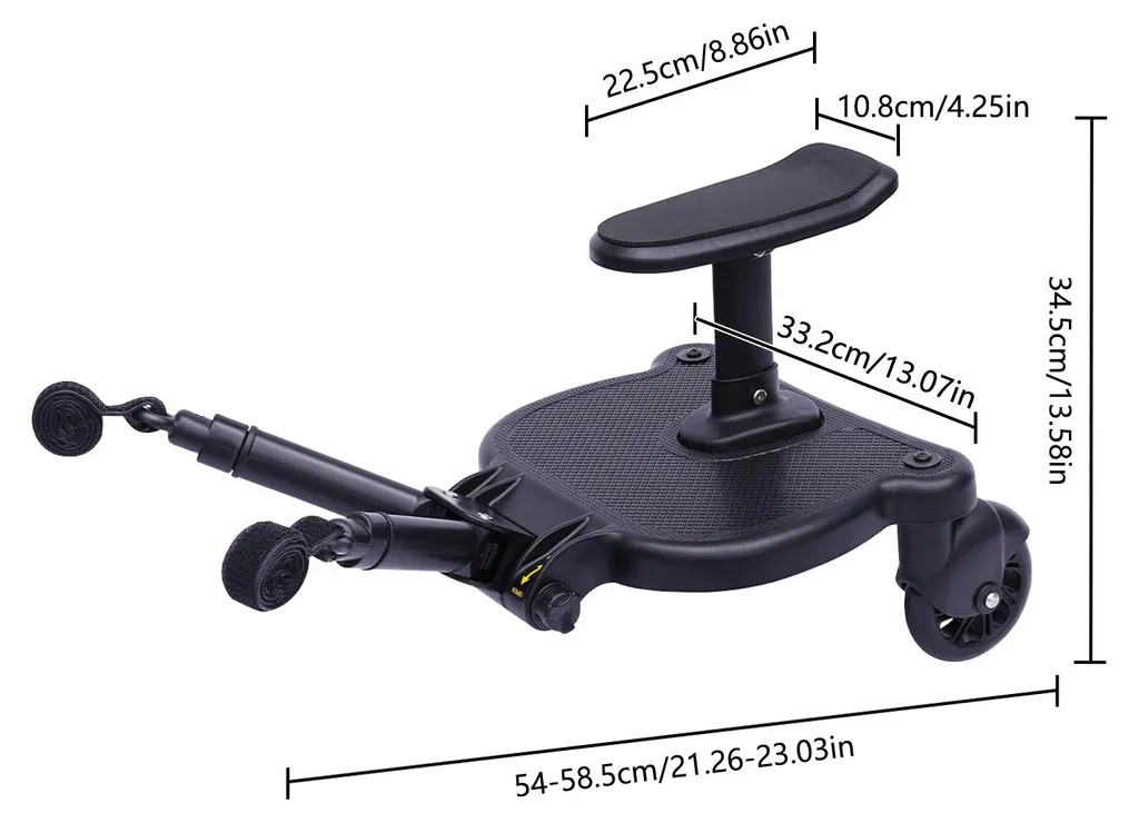 Poussette de voyage noire pliable et robuste avec siège interchangeable - 5