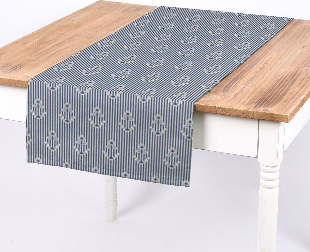 SCHÖNER LEBEN. Tischläufer Iconic Anchor Stripe Anker Streifen blau w