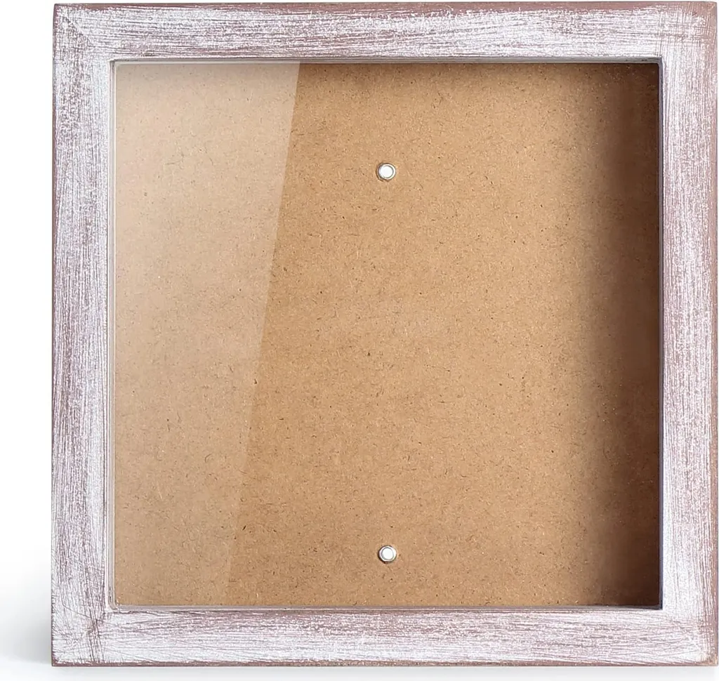 Décoration de mariage ou baptême boîte Fotolijst bois blanc 5x5 cm