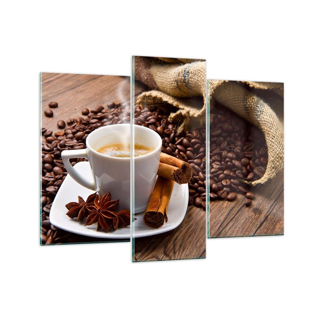 Bilder auf glas - Kaffee schwarz Frühstück Schokolade - 130x100cm - Glasbilder - Wandbilder - Kunstdruck - Wanddekoration aus Glas - Glas Bilder ...