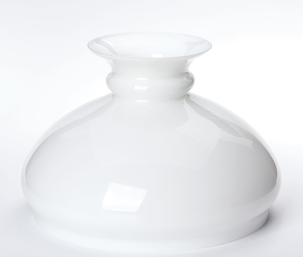 Vesta Schirm für Lampen Ø 275 mm, Höhe 185 mm, Glasschirm für Petroleumleuchten, Laternen, Leuchten, Opalglas, Weiß