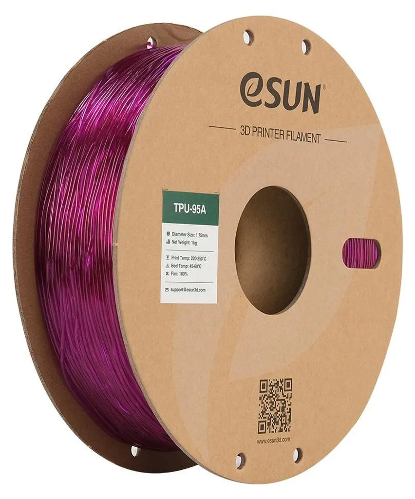 Filament eSUN TPU-95A : Finies les Pièces Cassantes avec ce Flexible Violet 1kg