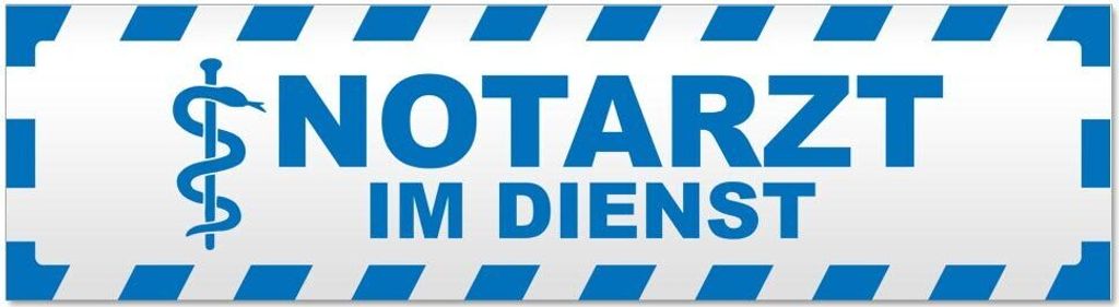 Kiwistar - Autoaufkleber - Blau - 30 x 5,3 cm - Notarzt im Dienst gestreift - Hinweis Aufkleber Sticker für Auto, Kfz, Fahrrad, PKW, LKW