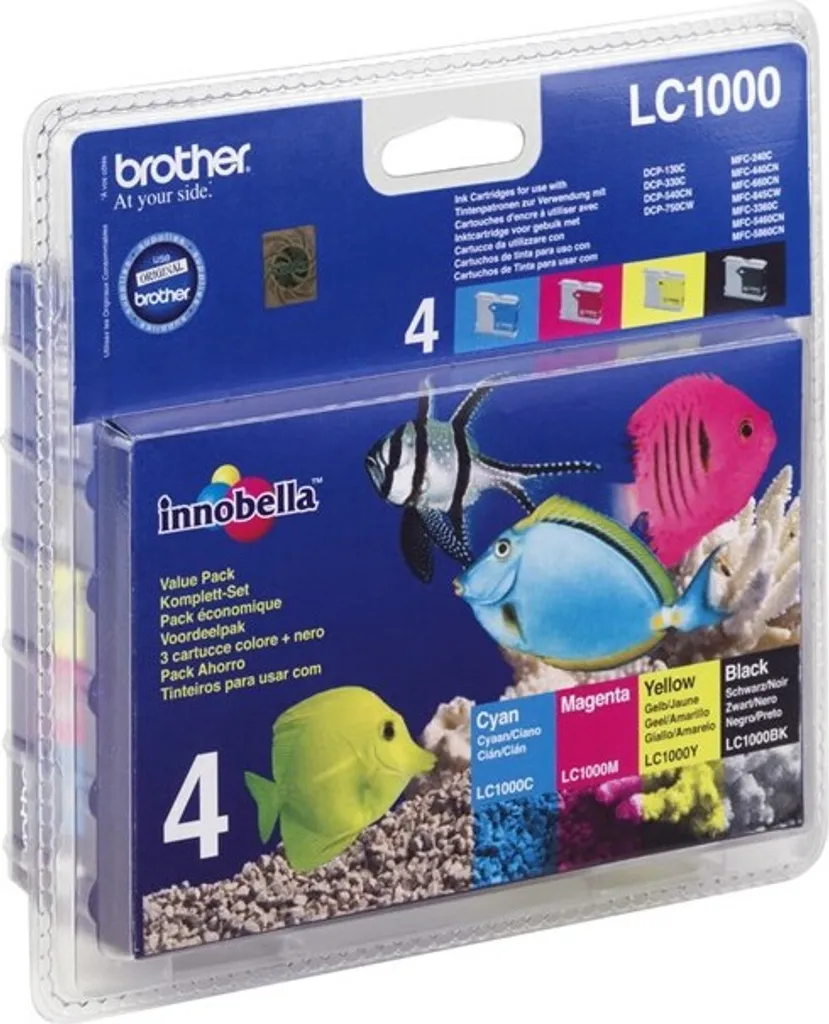 Brother LC1000 Pack 4 Couleurs pour Éviter les Buses Bouchées et Fuites