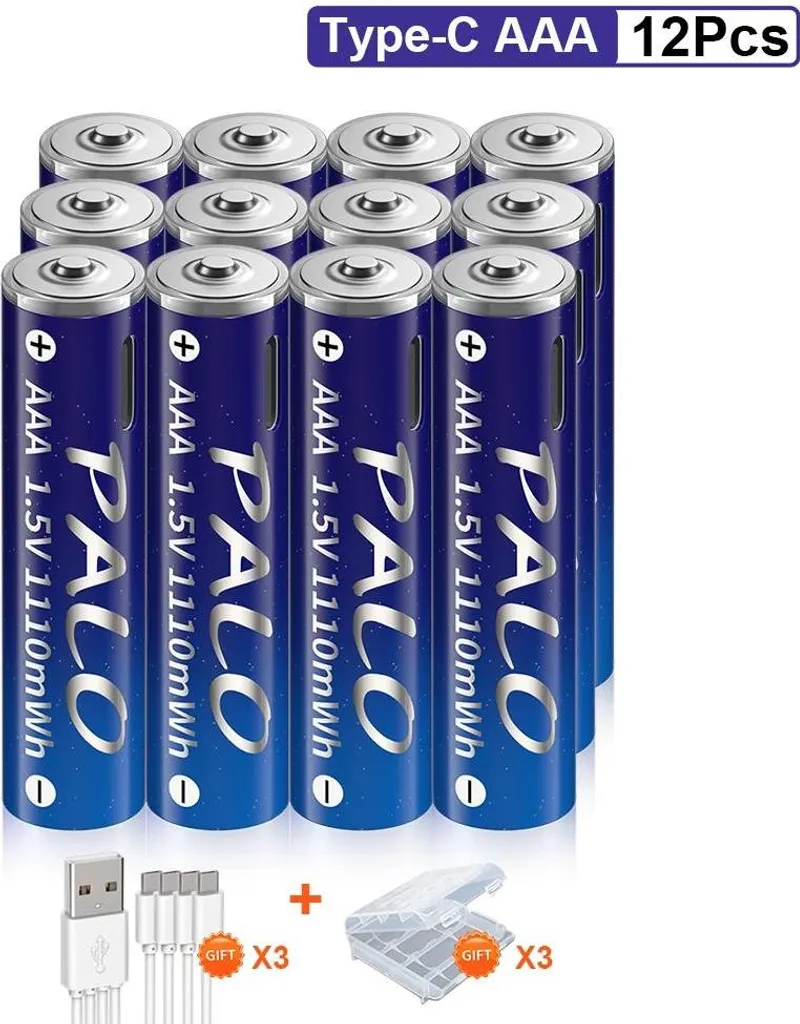 Fini les piles vides : Pack 12 piles AAA rechargeables USB lithium 1,5V constant - 2