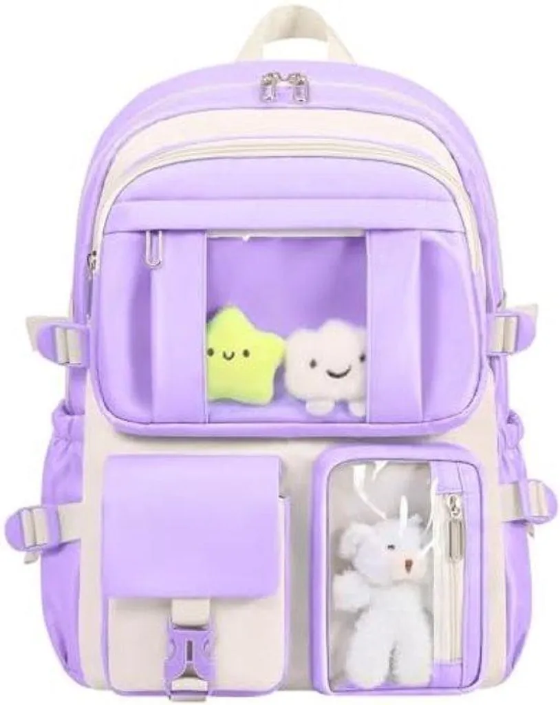 Petit sac d'école bicolore en peluche pour enfant et maternelle - Doux