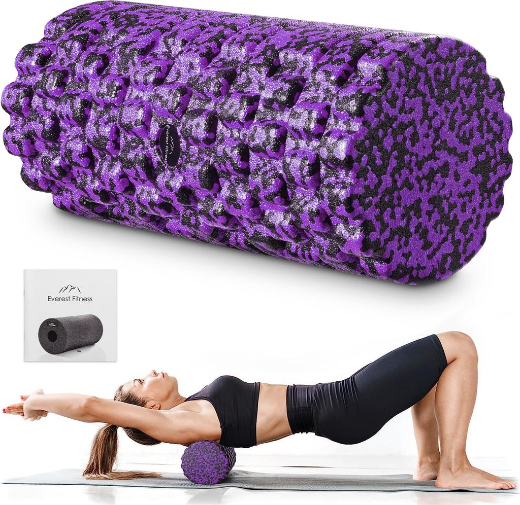 EVEREST FITNESS Faszienrolle Foam Roller 3D-Textur - 33cm Faszienrolle Wirbelsäule - Yoga Rolle Massagerolle - Fazienrolle Rücken Wirbelsäule -