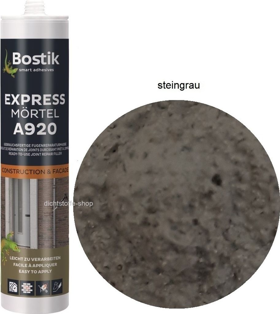 Bostik A920 Expressmörtel steingrau 300ml Kartusche 1K Acryl Fugenreparaturmasse