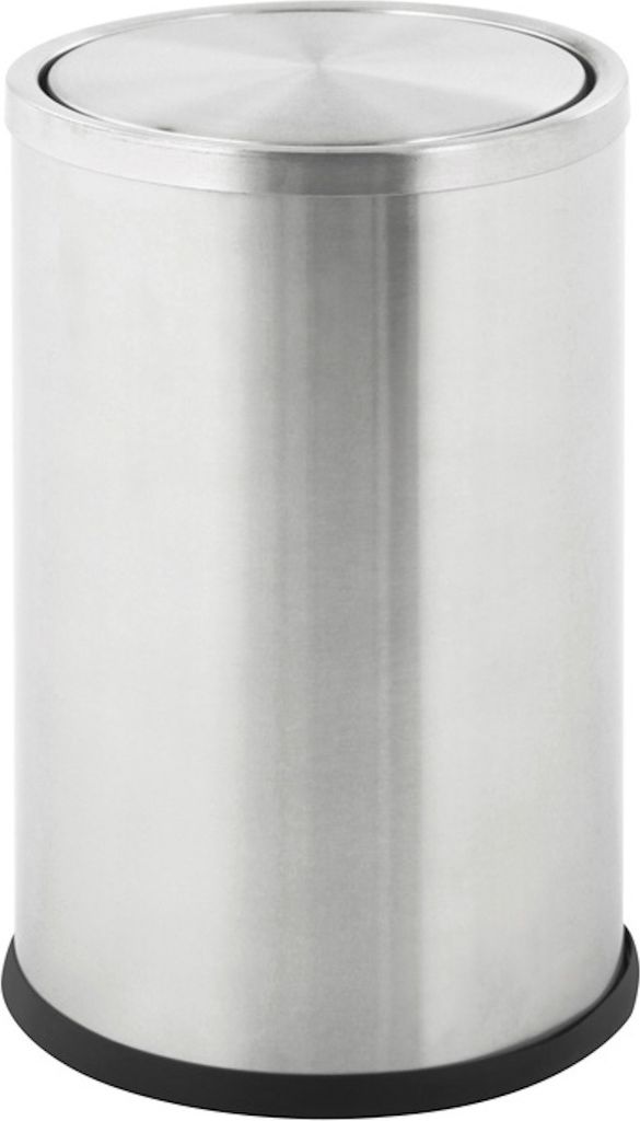 Runder Edelstahl Papierkorb mit Swing Deckel |10 Liter, HxØ Produktbild 
