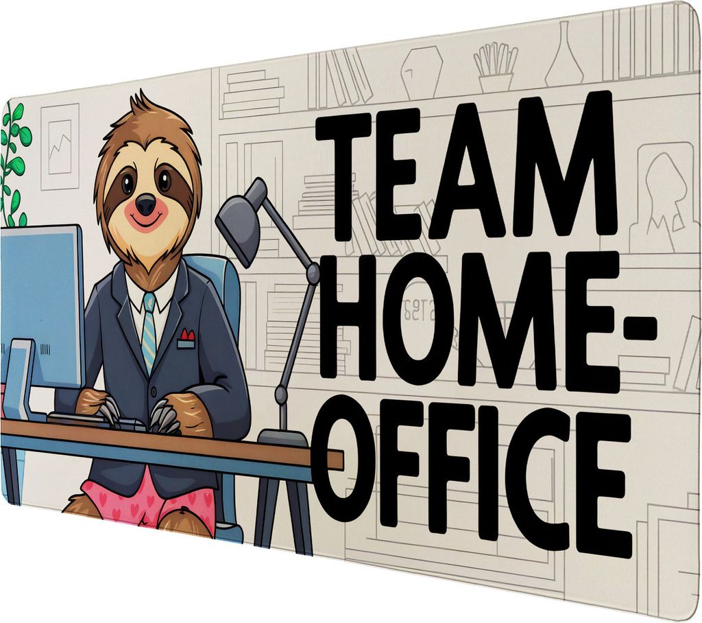 Faultier Team Homeoffice Schreibtischunterlage 69x31cm XXL Mauspad