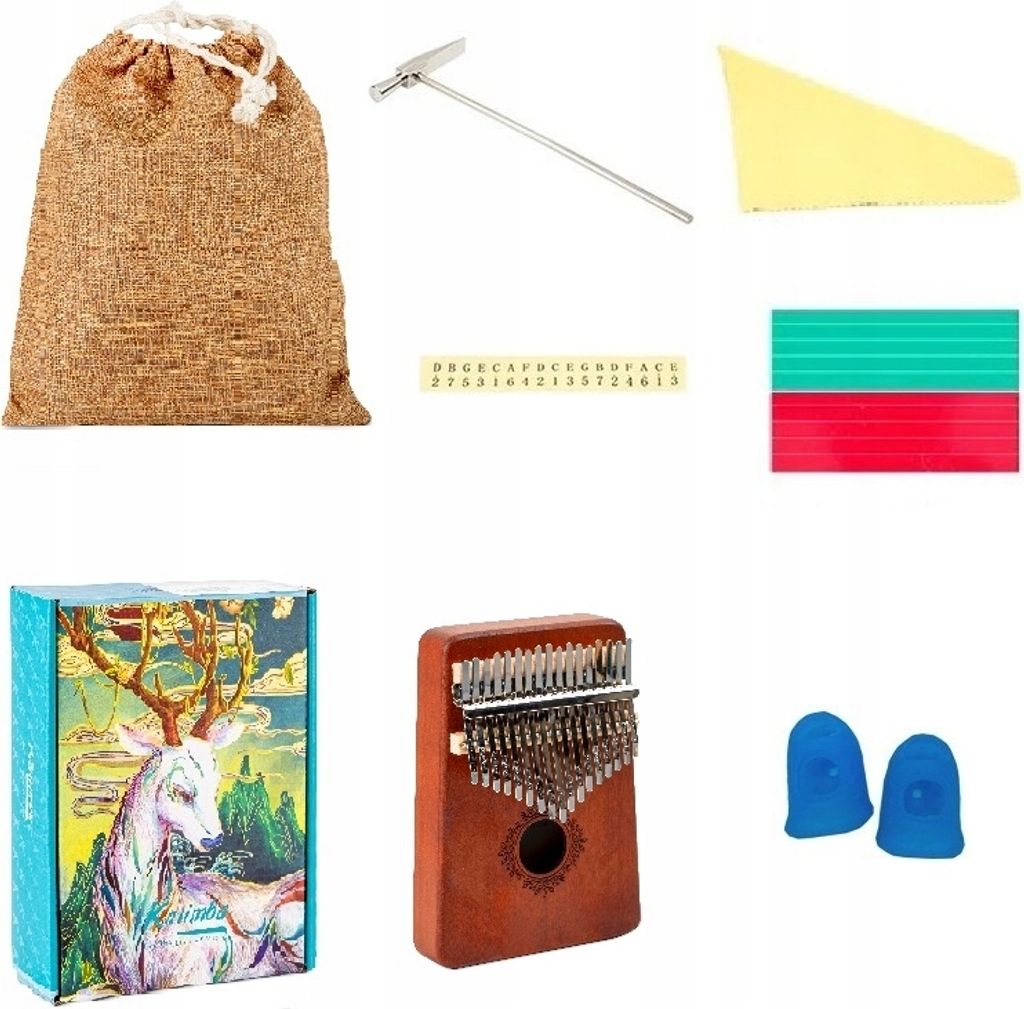 Kalimba africký hudební nástroj sada 17 kusů, dřevo, Obrázek produktu 7