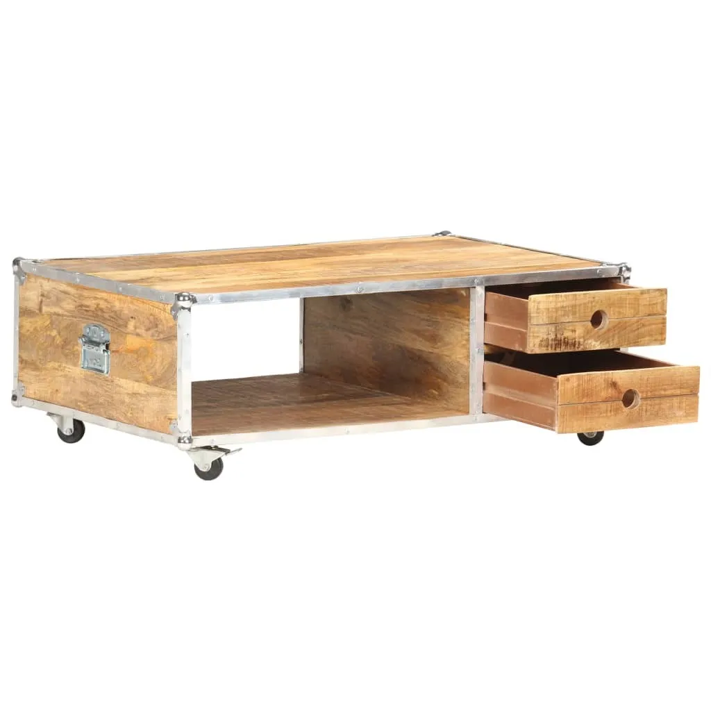 Table basse 89x59x33 cm bois de manguier pour salon moderne et cosy