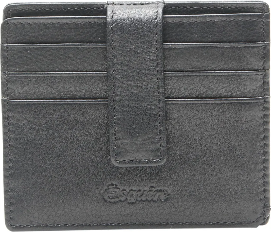 Portafoglio Porta Carte Esquire Oslo Nappa - Idea Regalo Pelle Nera RFID