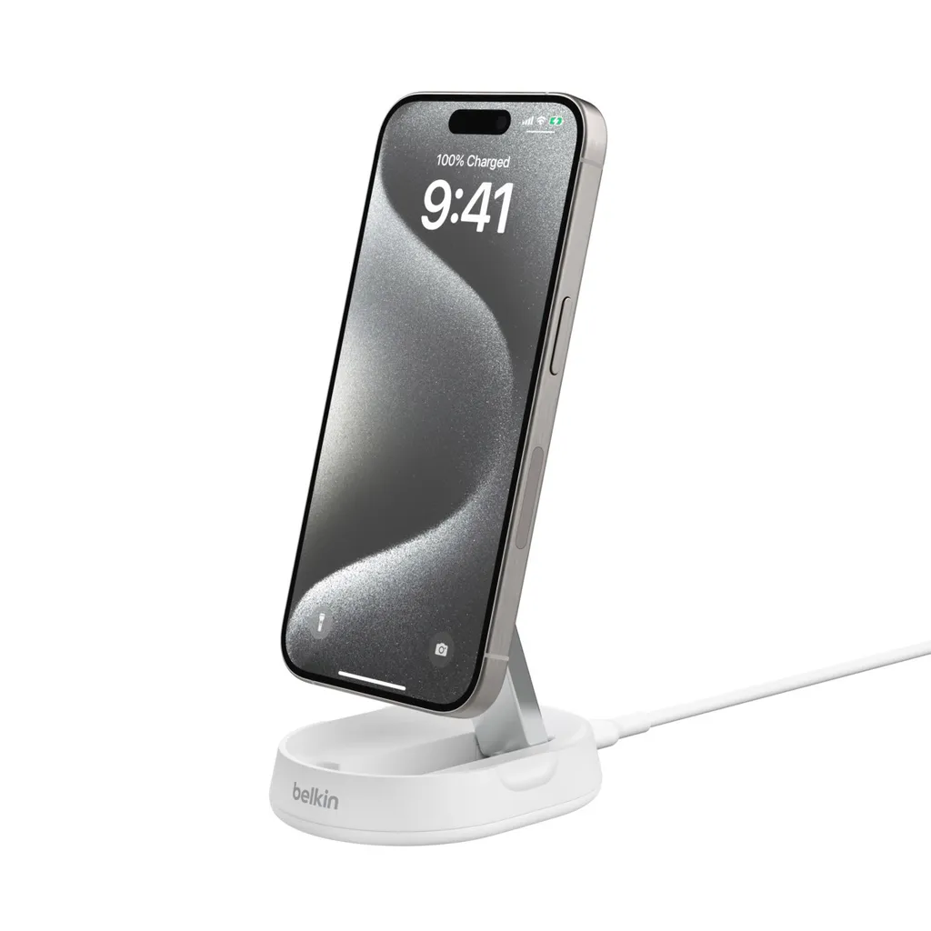 Station de Charge Qi2 15W pour Bureau et Voyage Belkin Support Magnétique