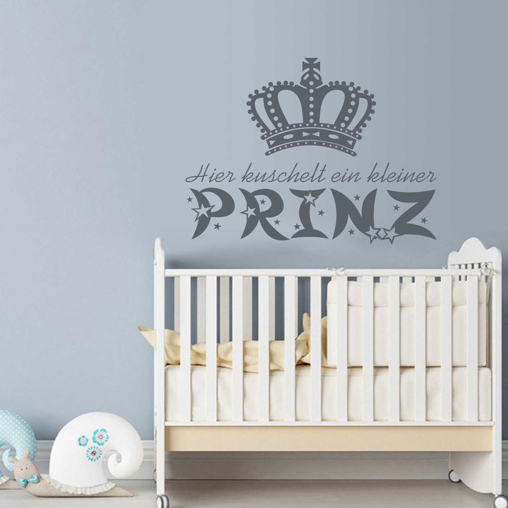 Wandtattoo - Wandaufkleber - Wandtattoo "Kuschel Prinz" - 78cm x 58cm anthrazit - Dekoration Küche Wohnzimmer Wand