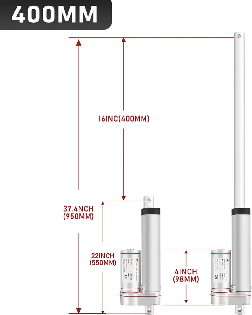 Motore Attuatore Lineare 1500N 400mm 12V: Carichi Pesanti e Industriali