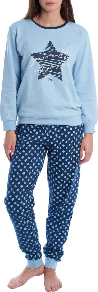 Kisses&Love Damen Winter-Pyjama aus Plüsch-Baumwolle KLP2
