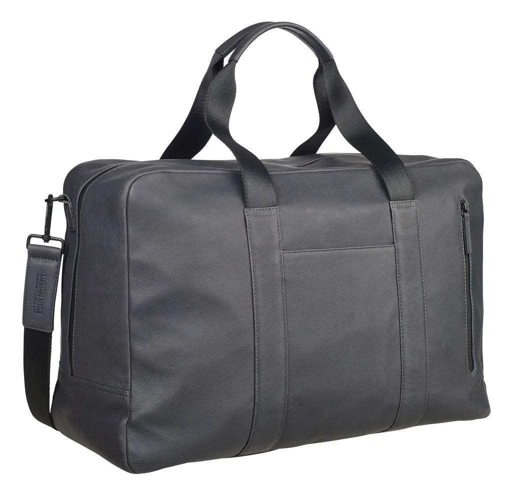 Sac de voyage cuir Den Haag au design robuste et finitions gris foncé