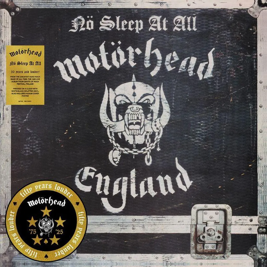 Motörhead No Sleep At All Vinyle 50th Anniversary Splatter LP avec Poster