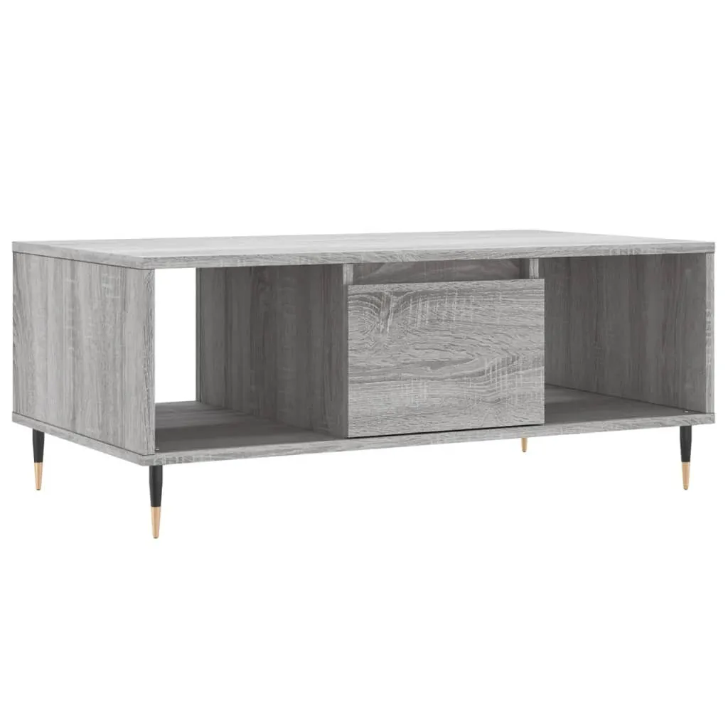 Tavolino Grigio Sonoma 90x50 cm: Arredo Salotto Moderno e Robusto