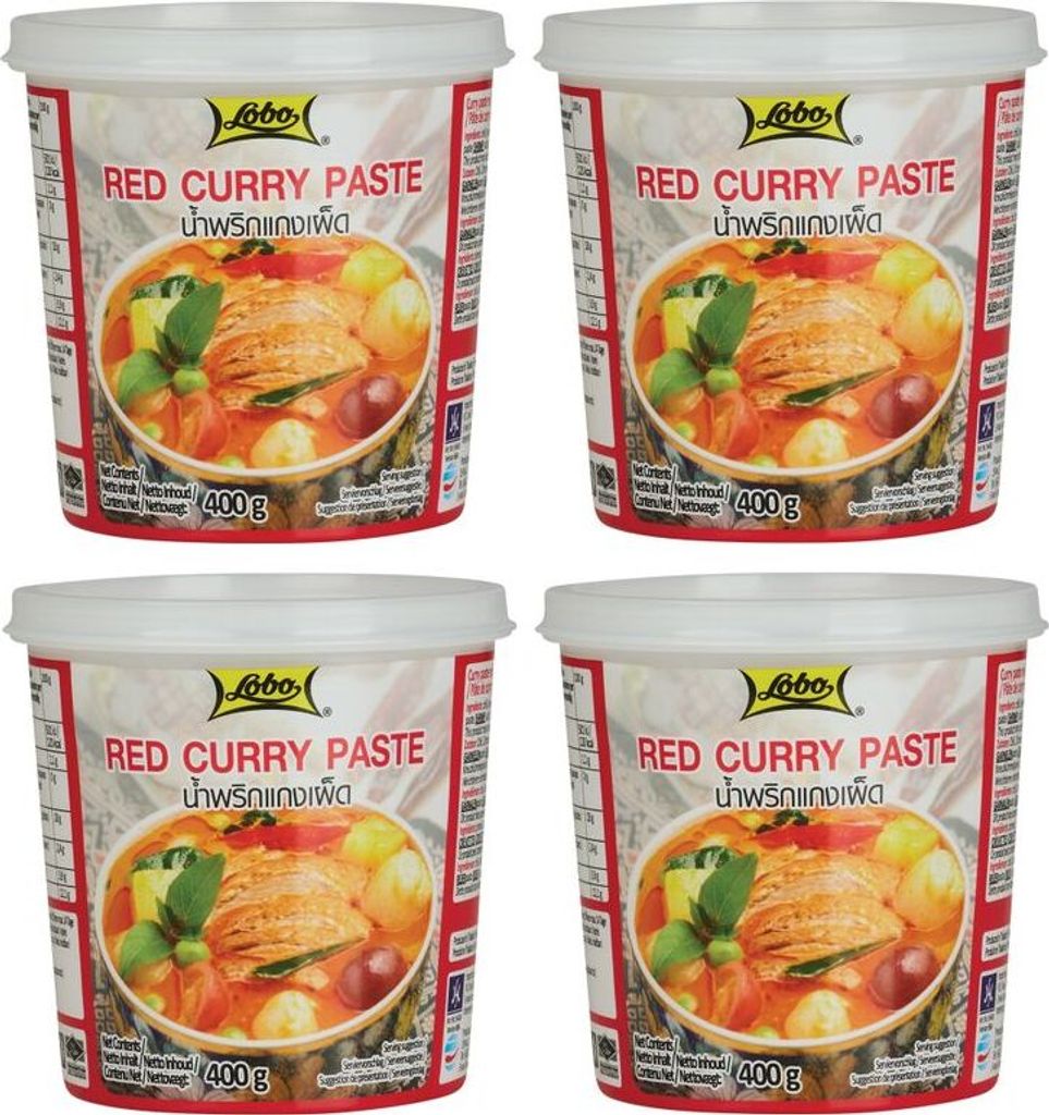 4er Pack - LOBO Currypaste rot (4x 400g) | Rote Curry Paste Produktbild 
