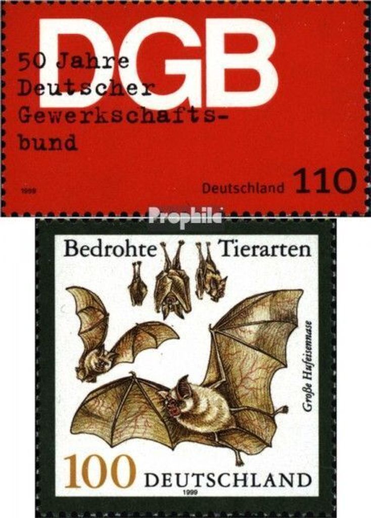 Briefmarken BRD (BR.Deutschland) 1999 Mi 2083,2086 Produktbild 