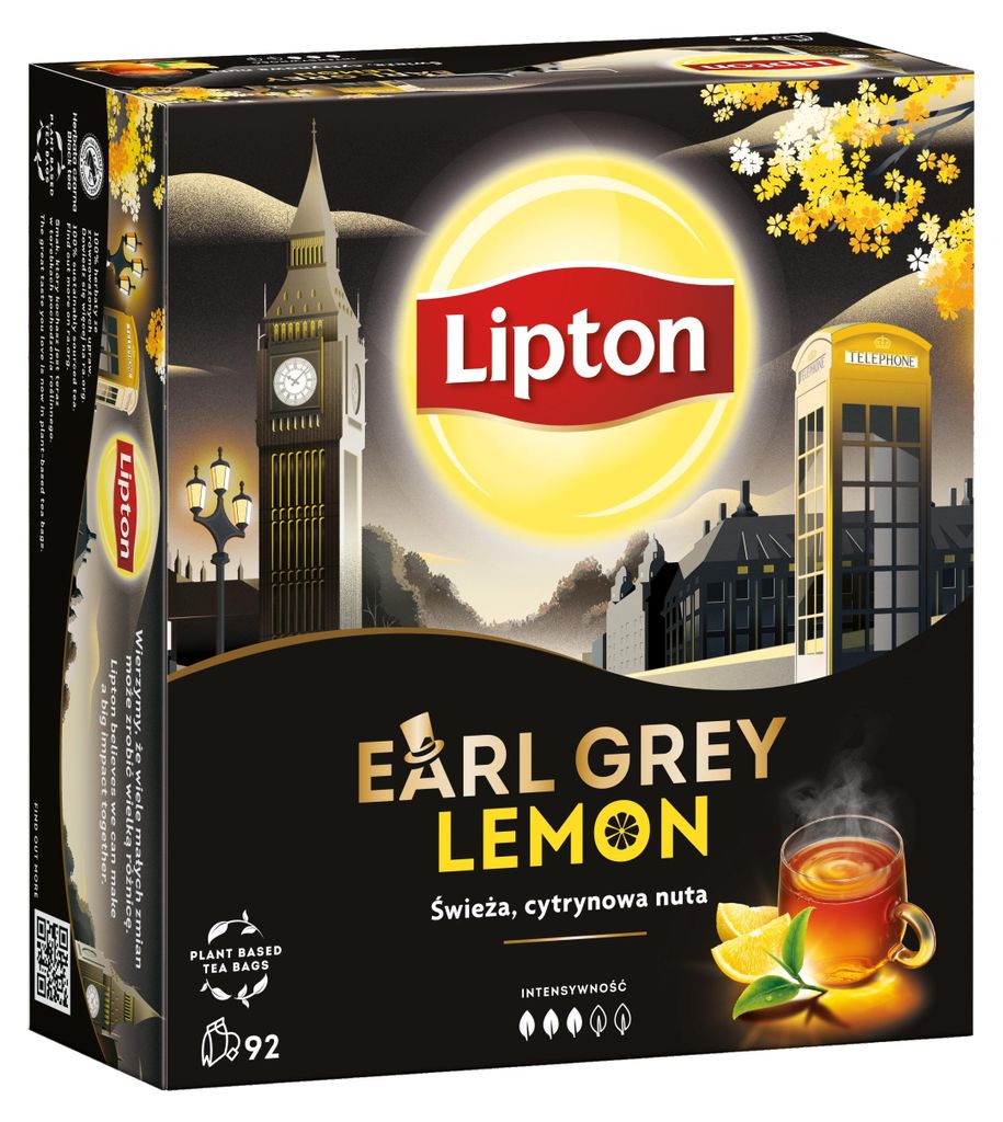 Herbata czarna Earl Grey Cytryna Lipton 92 torebki Immagine del prodotto 