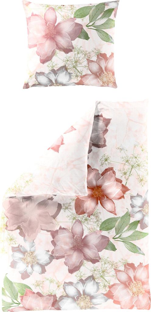BIERBAUM Bettwäsche Mako-Satin peach BL 135x200 cm orange Bettbezug