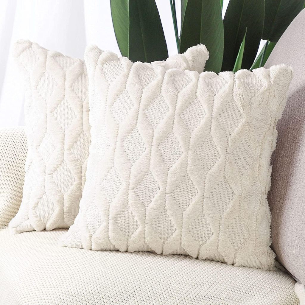 Weiche Plüsch kurze Wolle Samt dekorative Kissenbezüge, Stil, Kissenbezug für Sofa, Schlafzimmer, Satz von 2