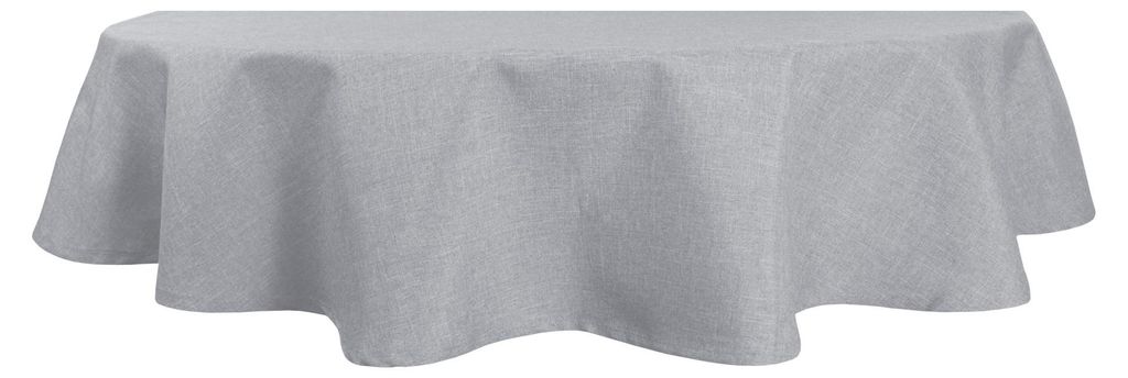 Tischdecke oval silber 135x180 cm Leinenoptik Lotuseffekt Produktbild 