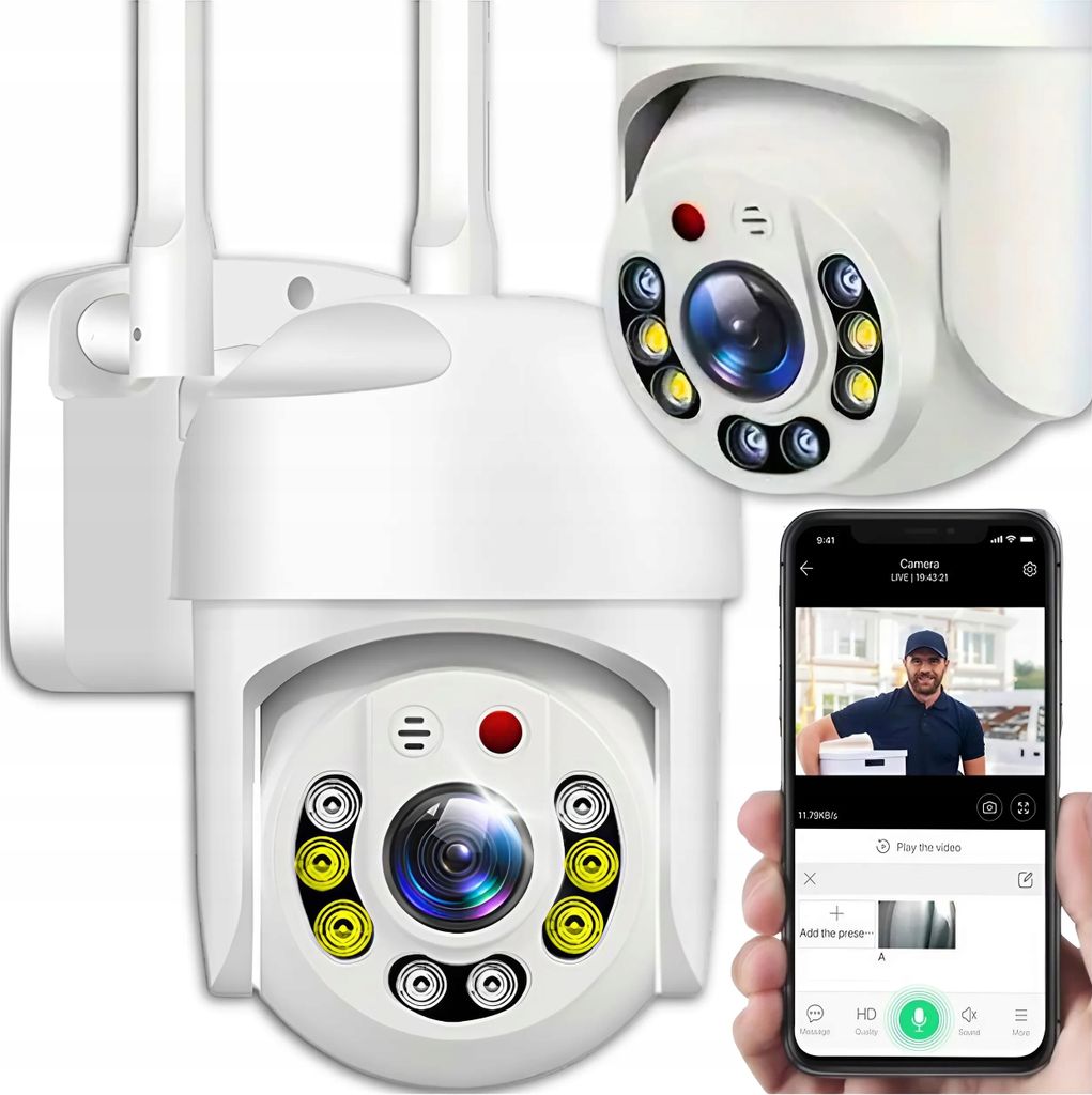 Wifi Ip Kamera Smart 2Mp Full Hd Drehbar 355°/90° Zoom 4X Bewegungserkennung