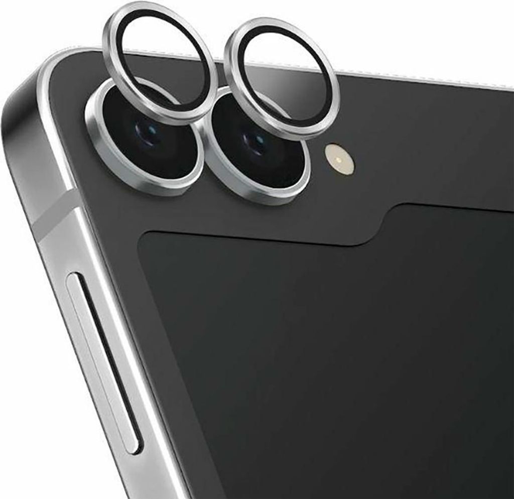 Uniq Optix Aluminium Linse gehärtetes Glas mit Applikator für Samsung Galaxy Z Flip 6 - Weiß