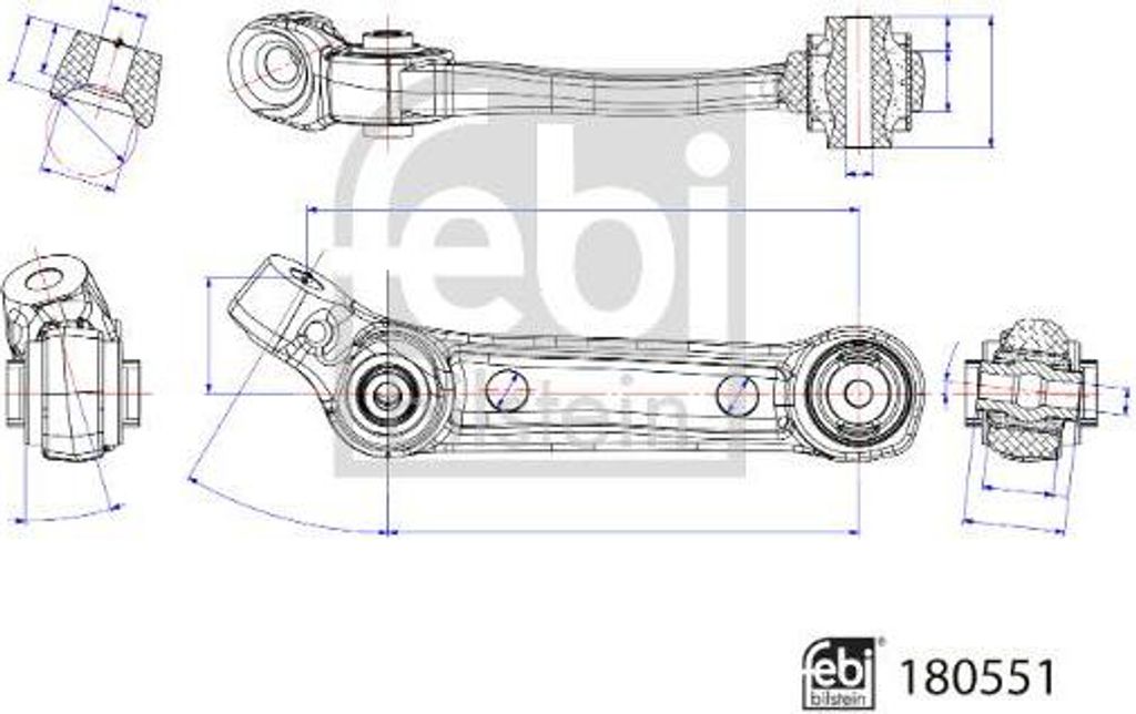 FEBI BILSTEIN 180551 Querlenker, Radaufhängung OE 31106861181 kompatibel mit 5er G30, 5er G31
