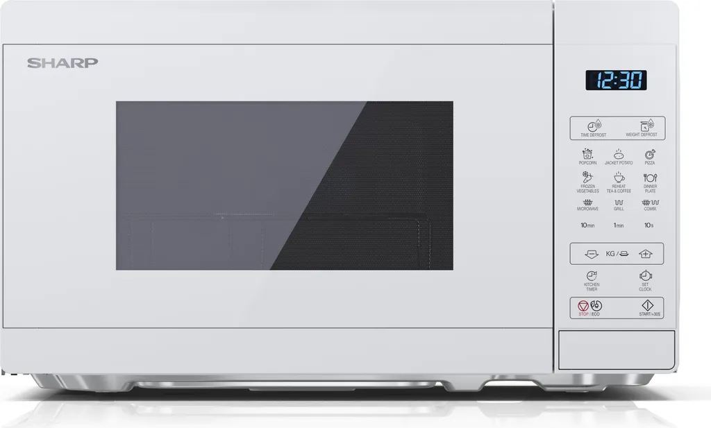 Micro-ondes Sharp 20L compact blanc idéal pour réchauffer et gratiner