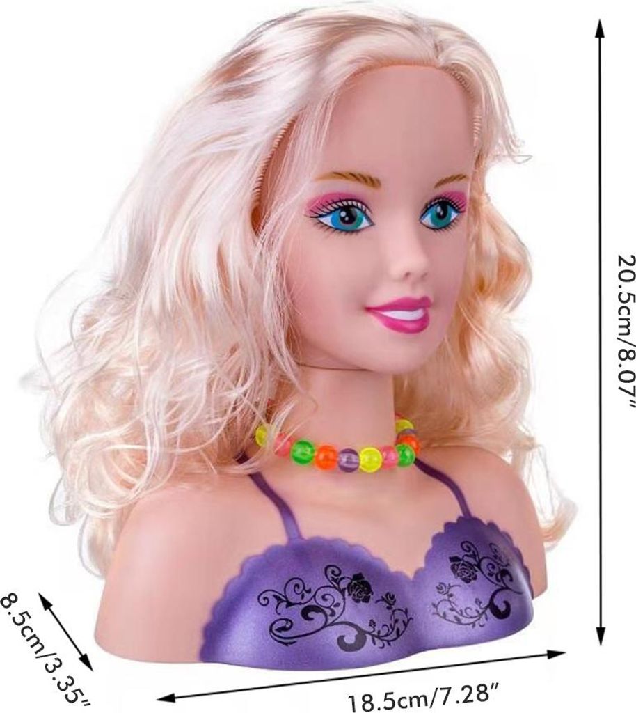 Makeup Pretend Playset für Kinder Friseur Styling Kopf Puppe Frisur Spielzeug Geschenk mit Haartrockner Kinder Mädchen