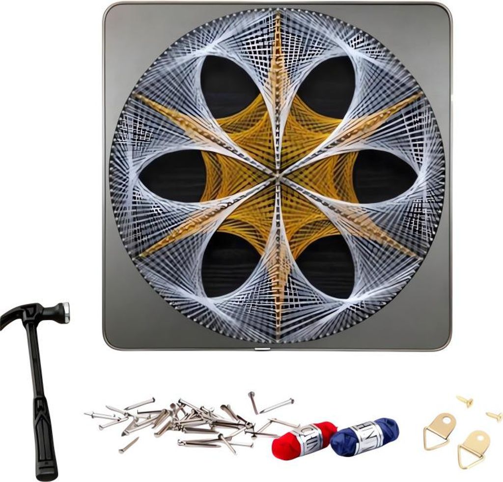 RealG RC-K-161 Kreativset für String Art, 40 x 40 cm, Produktbild 