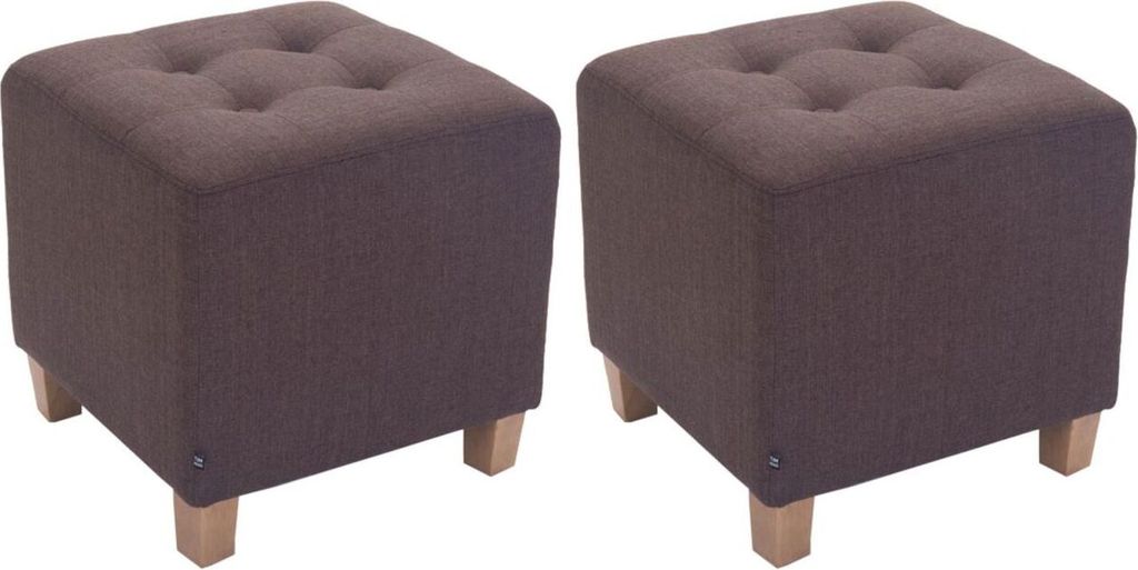 2er Set Sitzhocker Pharao, antik-hell braun Produktbild 